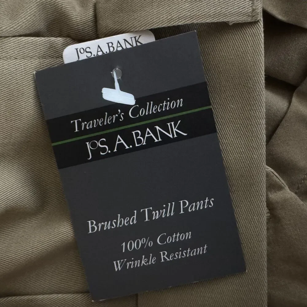 New JoS. A. Bank Travelers Brushed Twill Pant Wrinkle Resistant Mens Size 42x32
